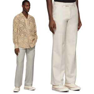 NWT MARTIN ASBJØRN Grey Ace Trousers Vanilla Mid-rise Size IT 46 (US Waist 30)